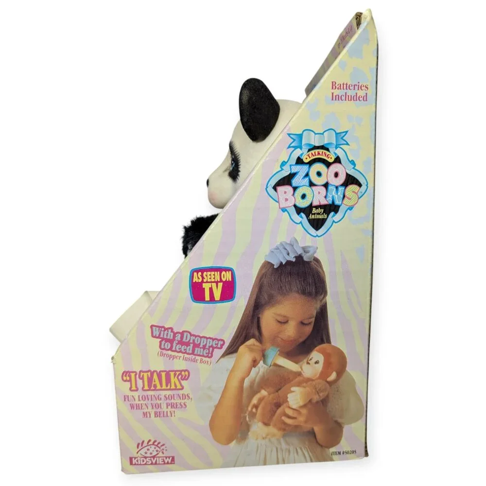 Vntg 1994 Zoo Borns by Ed Kaplan Associates Talking Panda Plush w/Original Box
